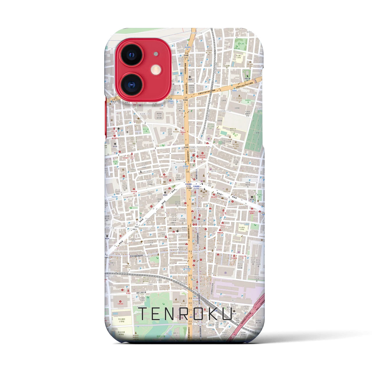 【天六(大阪府)】地図柄iPhoneケース(バックカバータイプ)