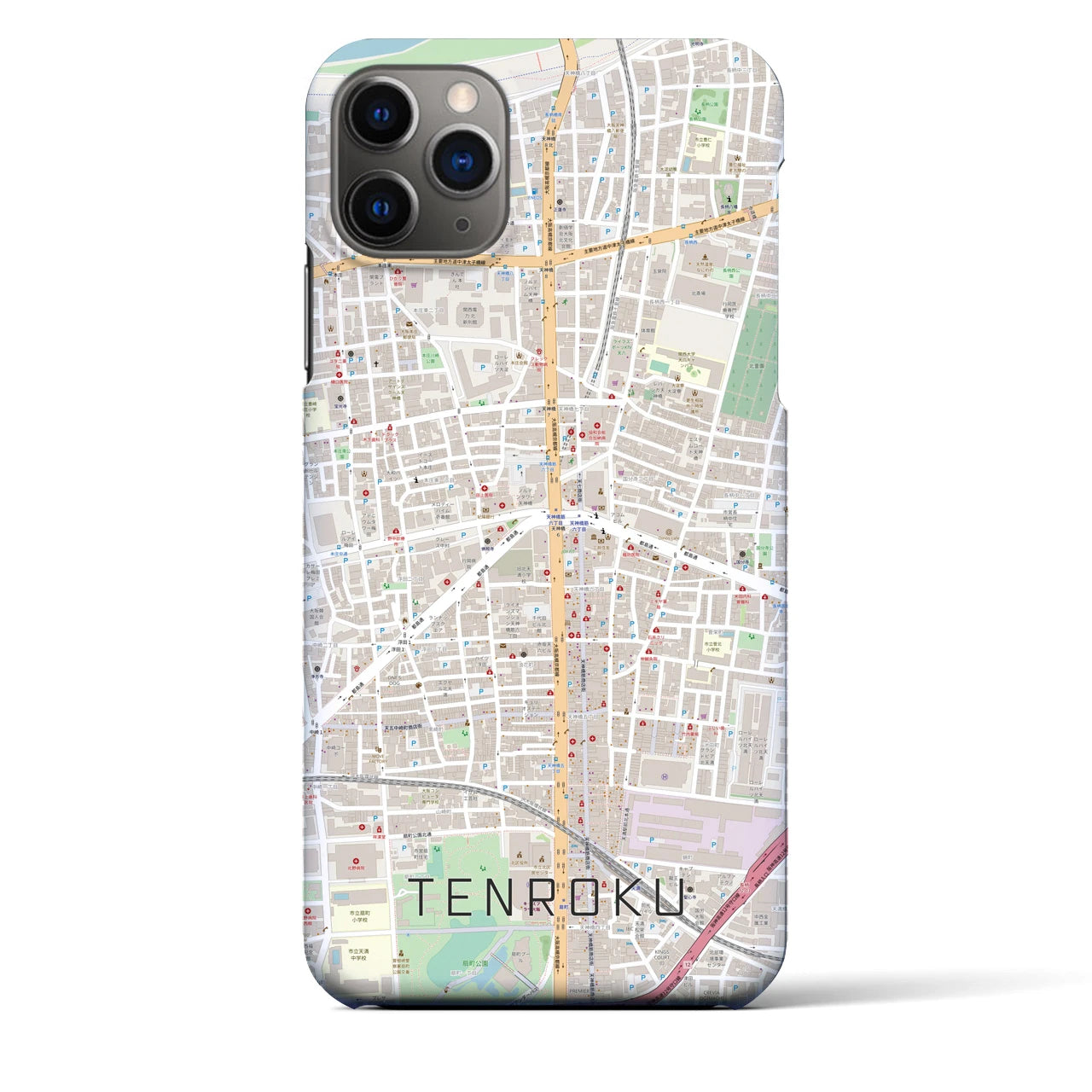 【天六(大阪府)】地図柄iPhoneケース(バックカバータイプ)