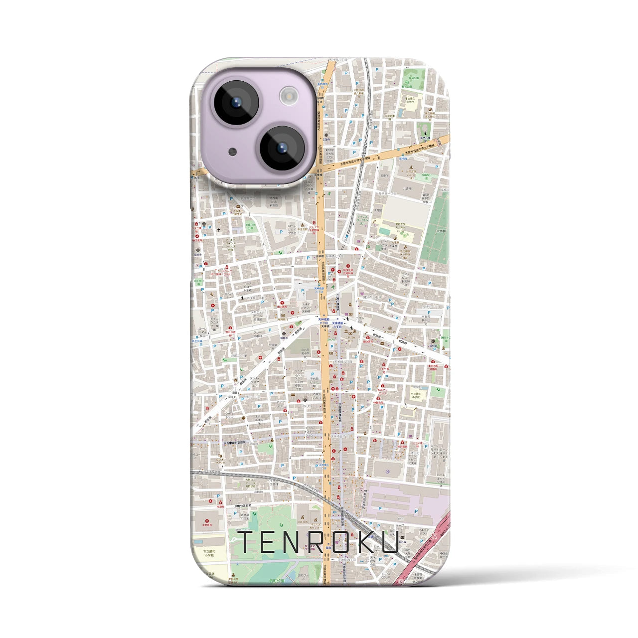 【天六(大阪府)】地図柄iPhoneケース(バックカバータイプ)