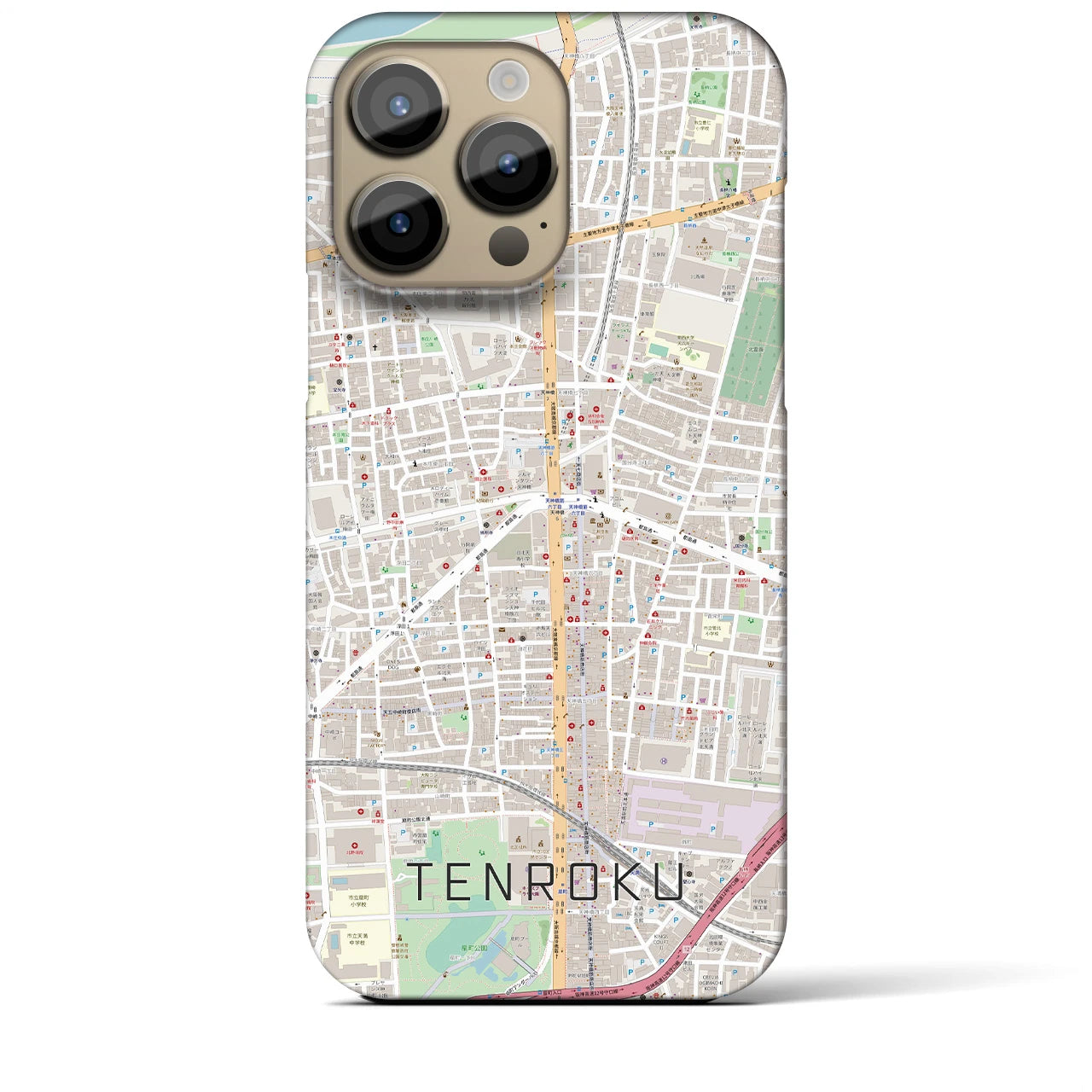 【天六(大阪府)】地図柄iPhoneケース(バックカバータイプ)