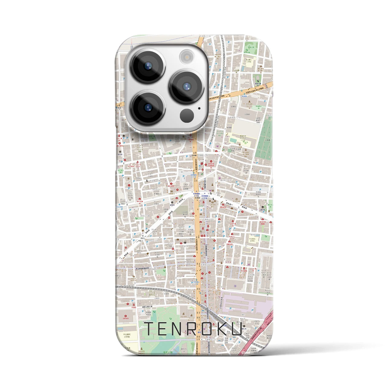 【天六(大阪府)】地図柄iPhoneケース(バックカバータイプ)