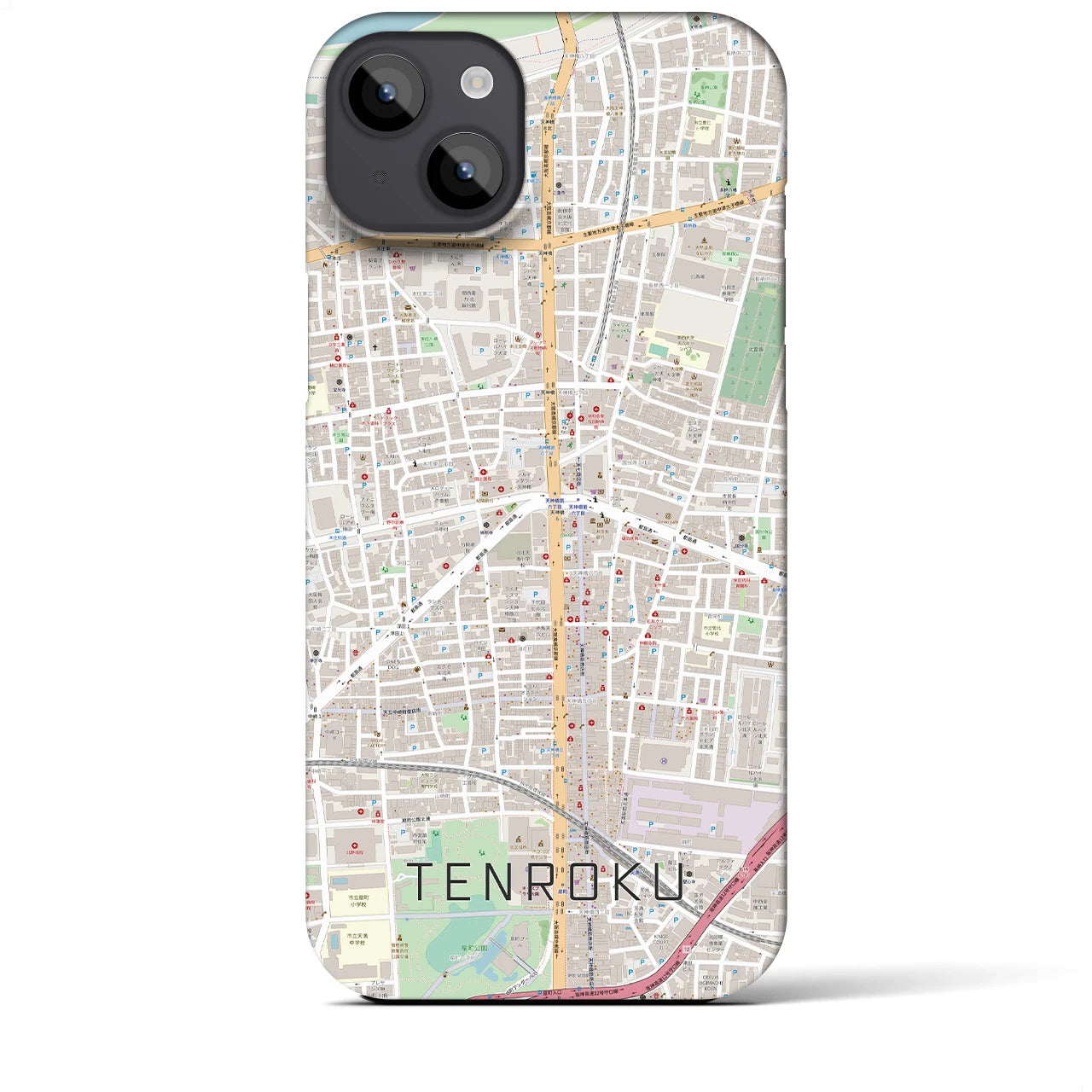 【天六(大阪府)】地図柄iPhoneケース(バックカバータイプ)