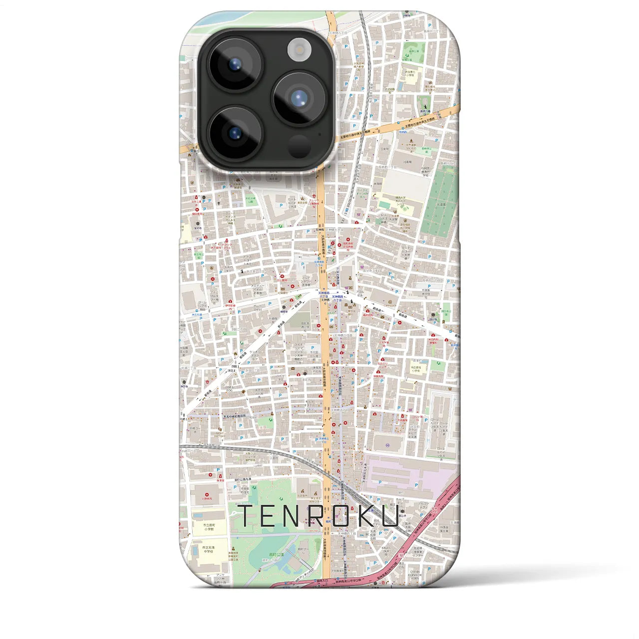 【天六(大阪府)】地図柄iPhoneケース(バックカバータイプ)