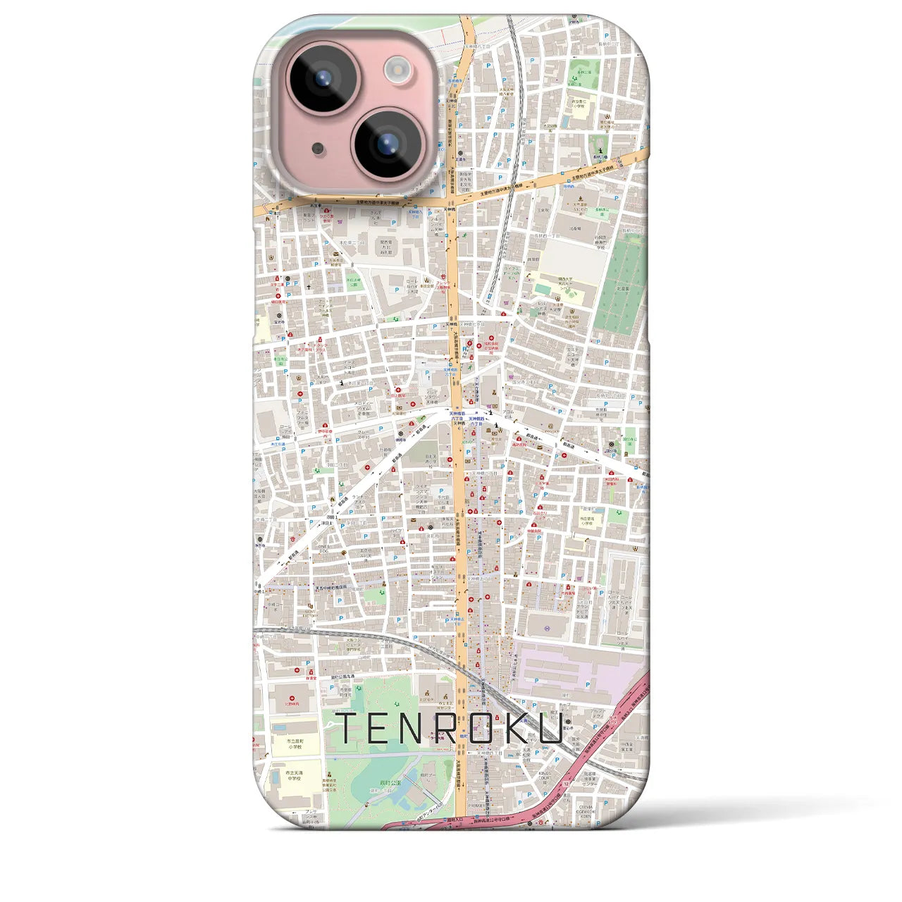 【天六(大阪府)】地図柄iPhoneケース(バックカバータイプ)