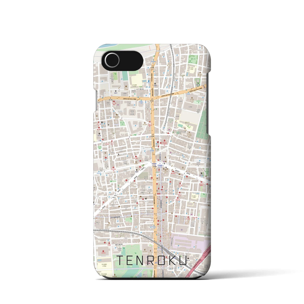 【天六(大阪府)】地図柄iPhoneケース(バックカバータイプ)