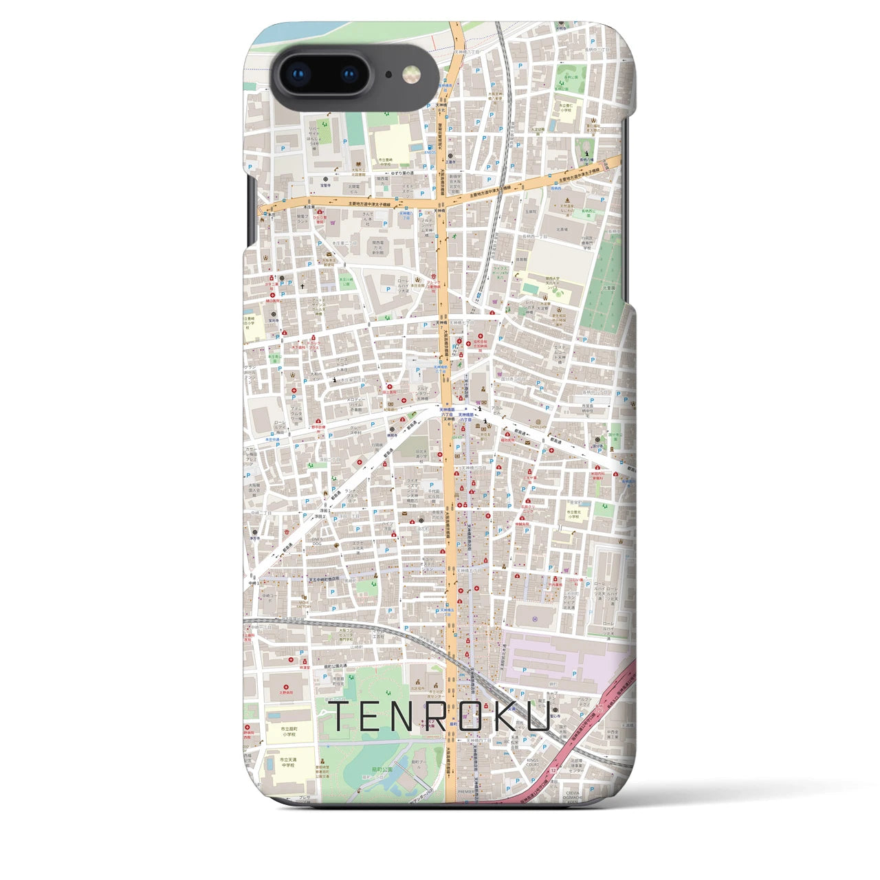 【天六(大阪府)】地図柄iPhoneケース(バックカバータイプ)