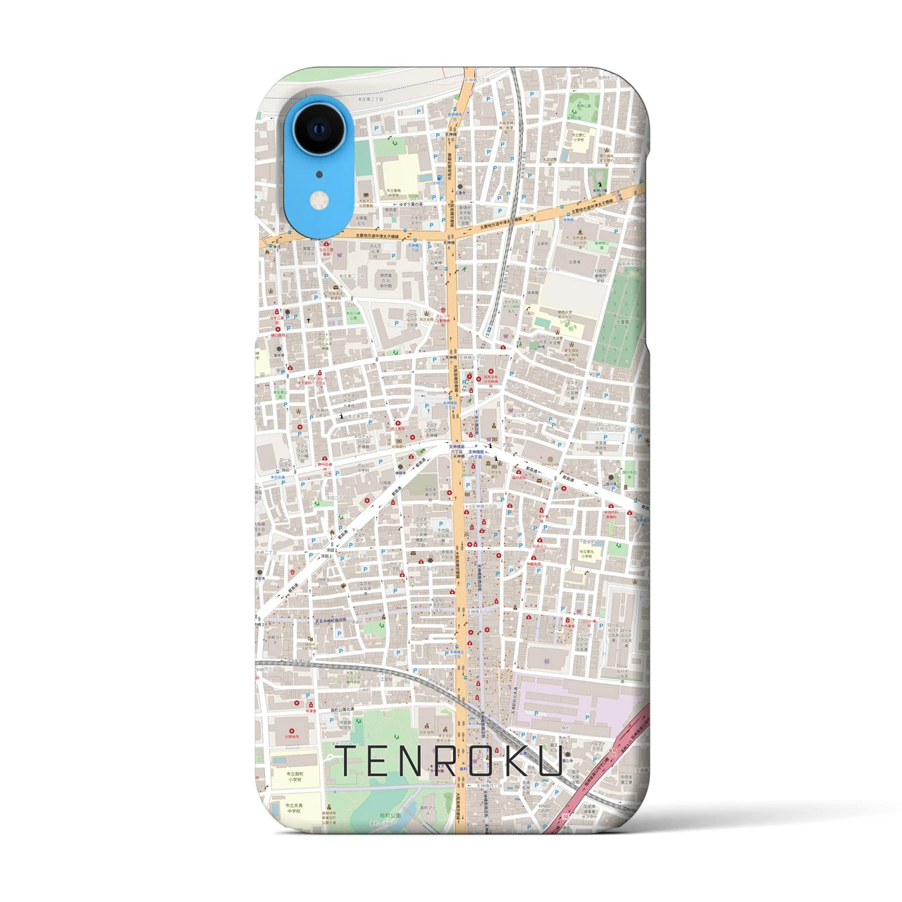 【天六(大阪府)】地図柄iPhoneケース(バックカバータイプ)