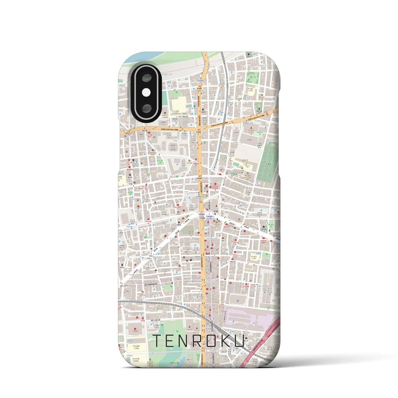 【天六(大阪府)】地図柄iPhoneケース(バックカバータイプ)