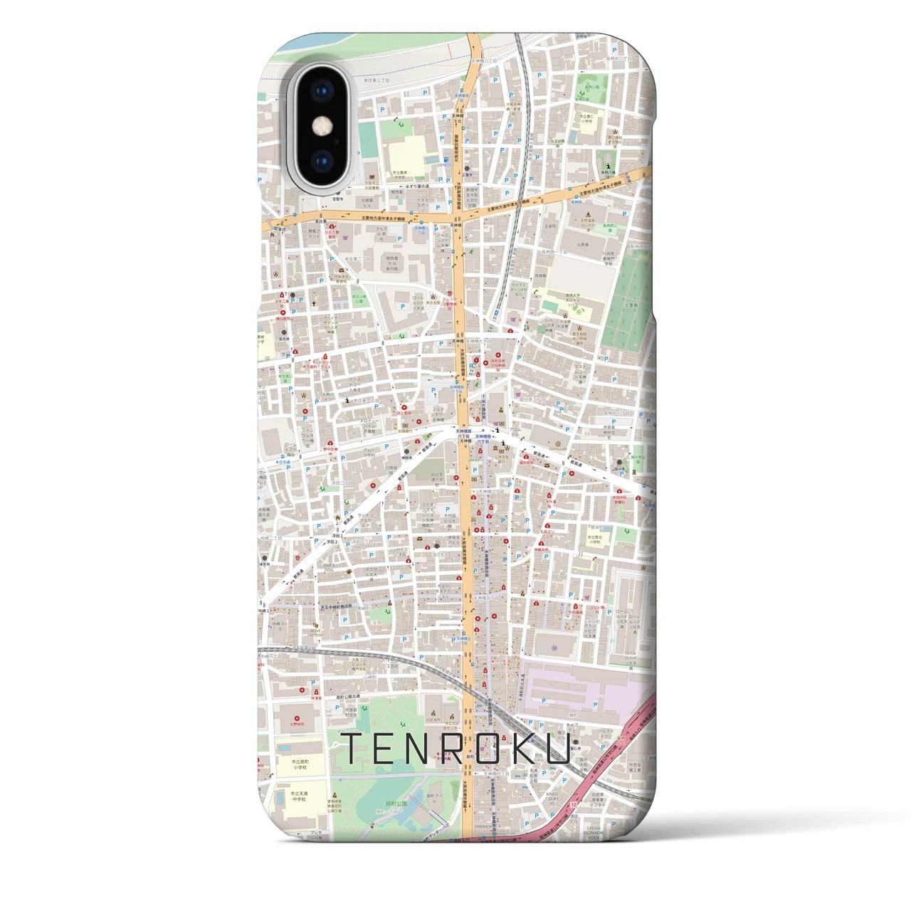 【天六(大阪府)】地図柄iPhoneケース(バックカバータイプ)