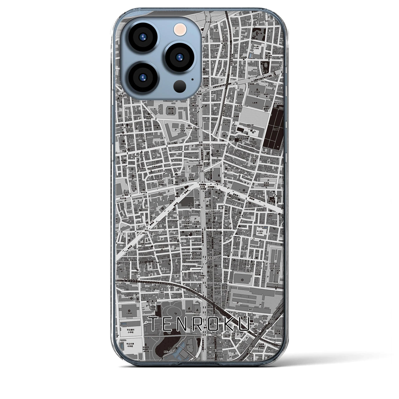 【天六(大阪府)】地図柄iPhoneケース(クリアタイプ)