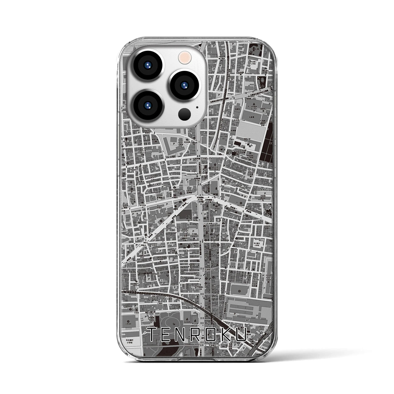 【天六(大阪府)】地図柄iPhoneケース(クリアタイプ)