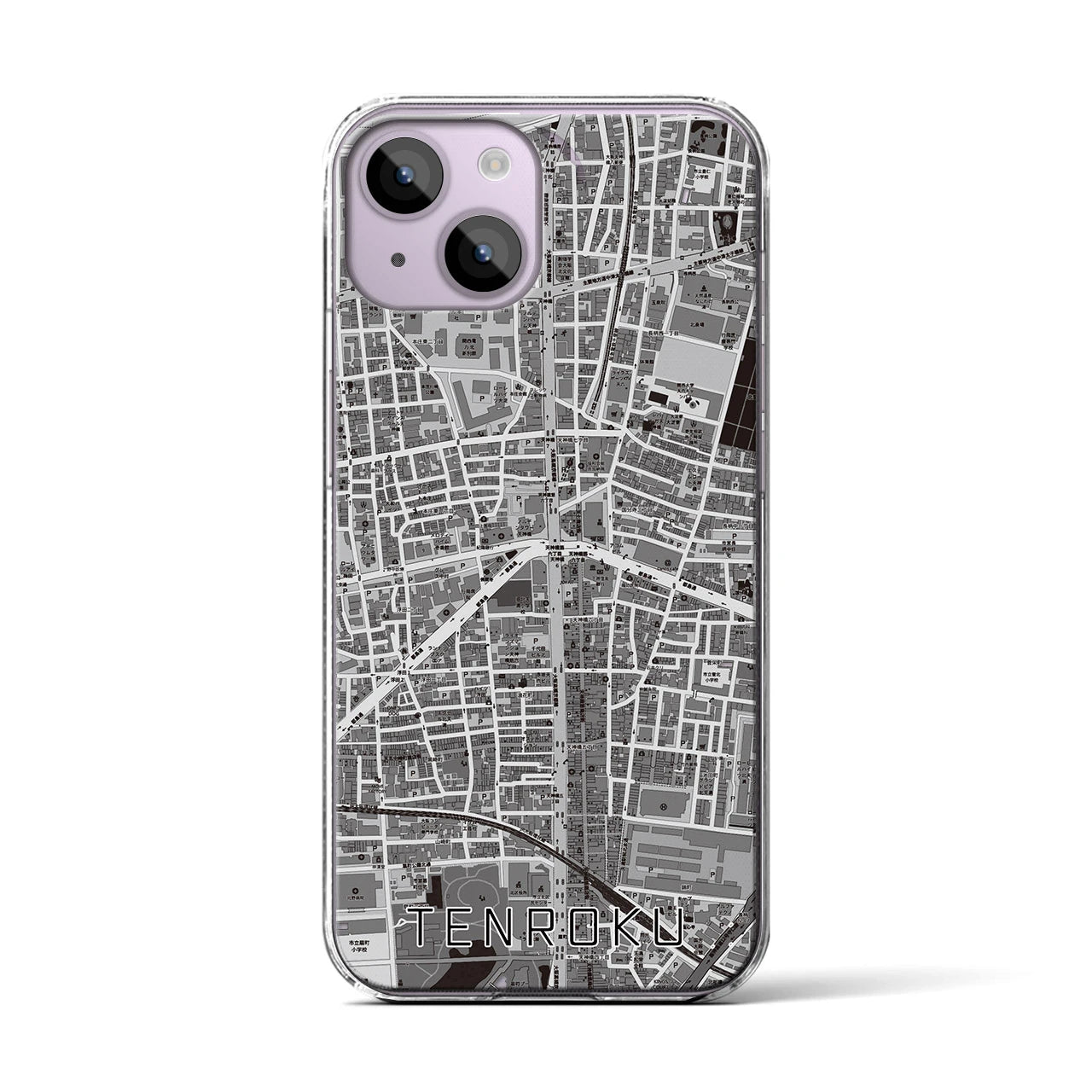 【天六(大阪府)】地図柄iPhoneケース(クリアタイプ)