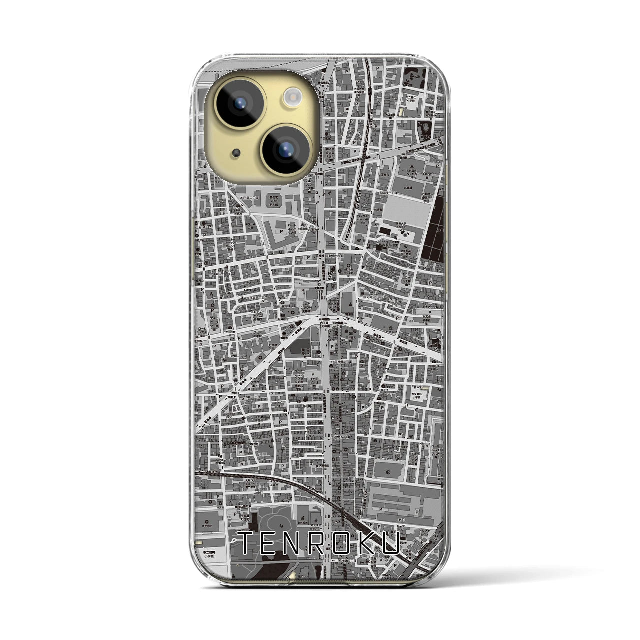 【天六(大阪府)】地図柄iPhoneケース(クリアタイプ)