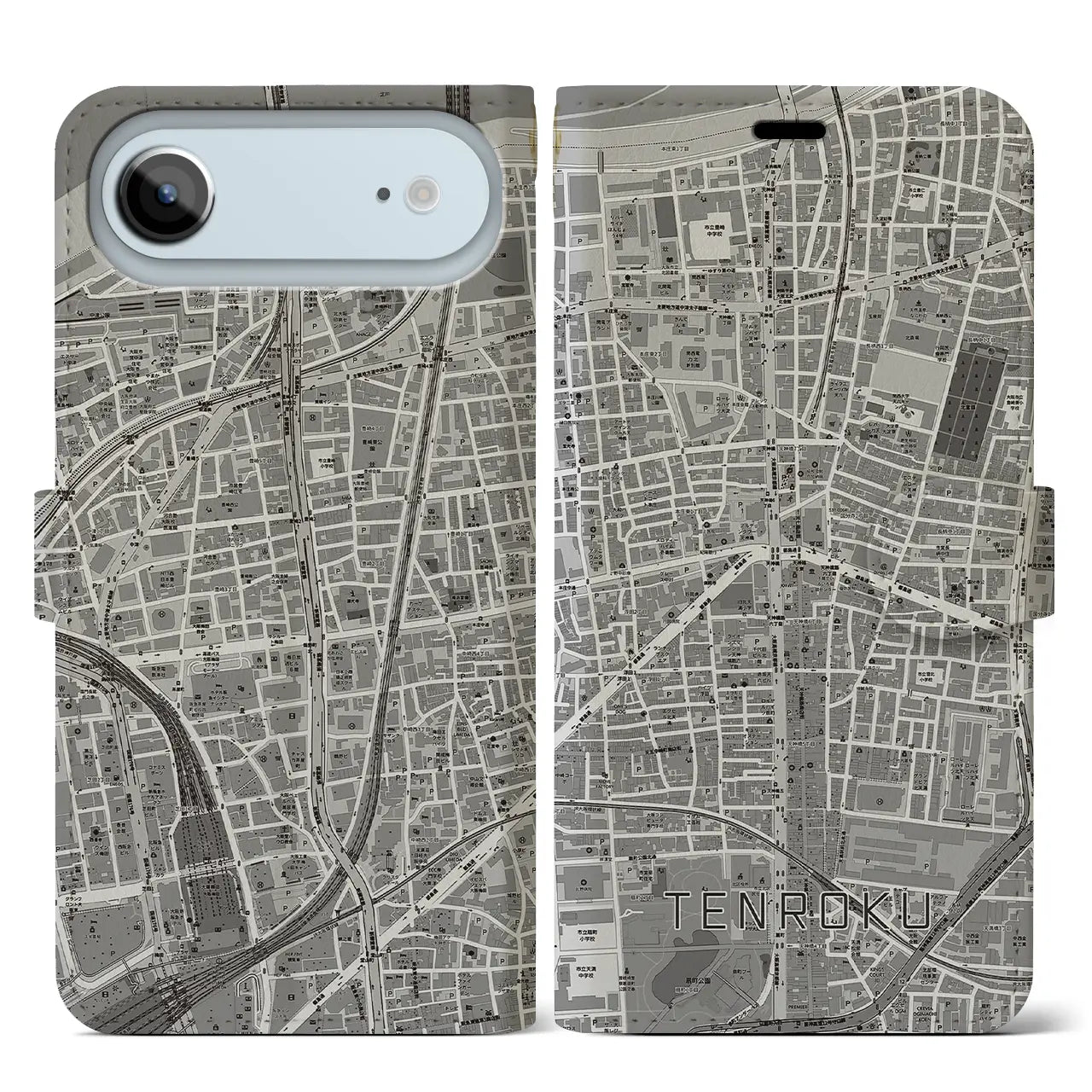 【天六(大阪府)】地図柄iPhoneケース(手帳タイプ)