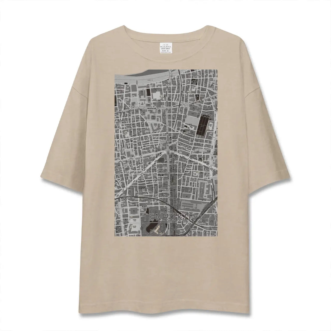 【天六(大阪府)】地図柄ビッグシルエットTシャツ