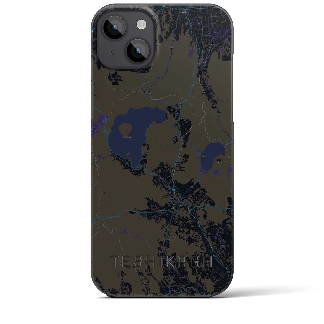 【弟子屈(北海道)】地図柄iPhoneケース(バックカバータイプ)