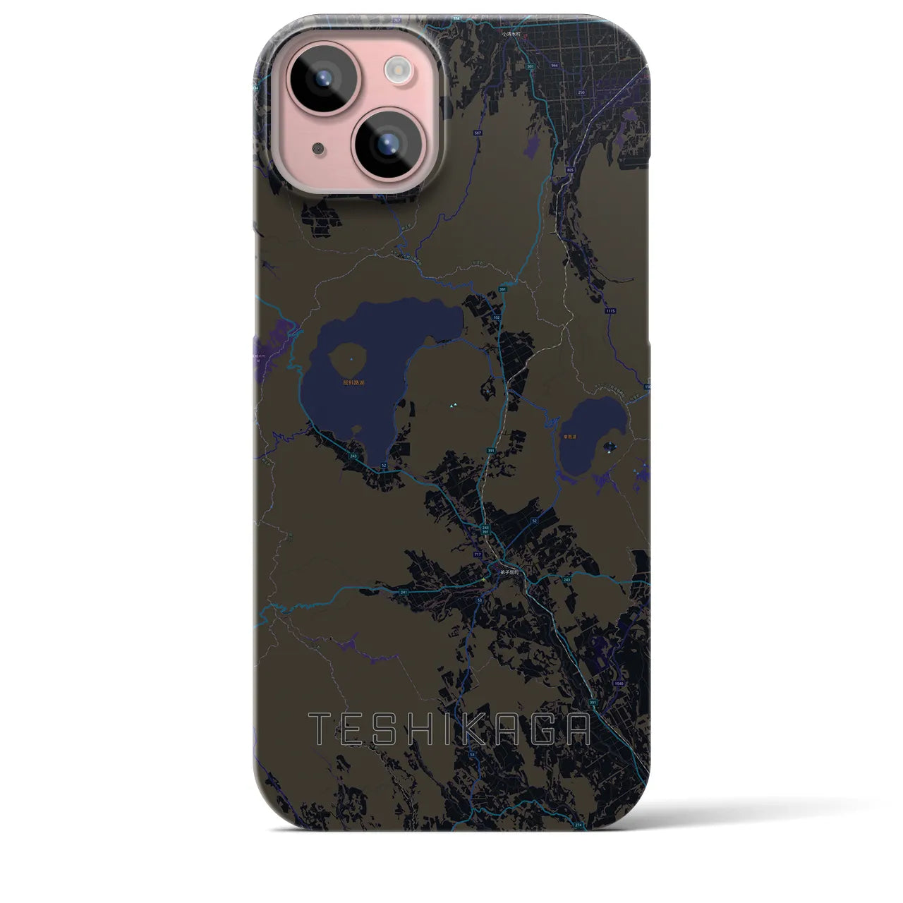 【弟子屈(北海道)】地図柄iPhoneケース(バックカバータイプ)