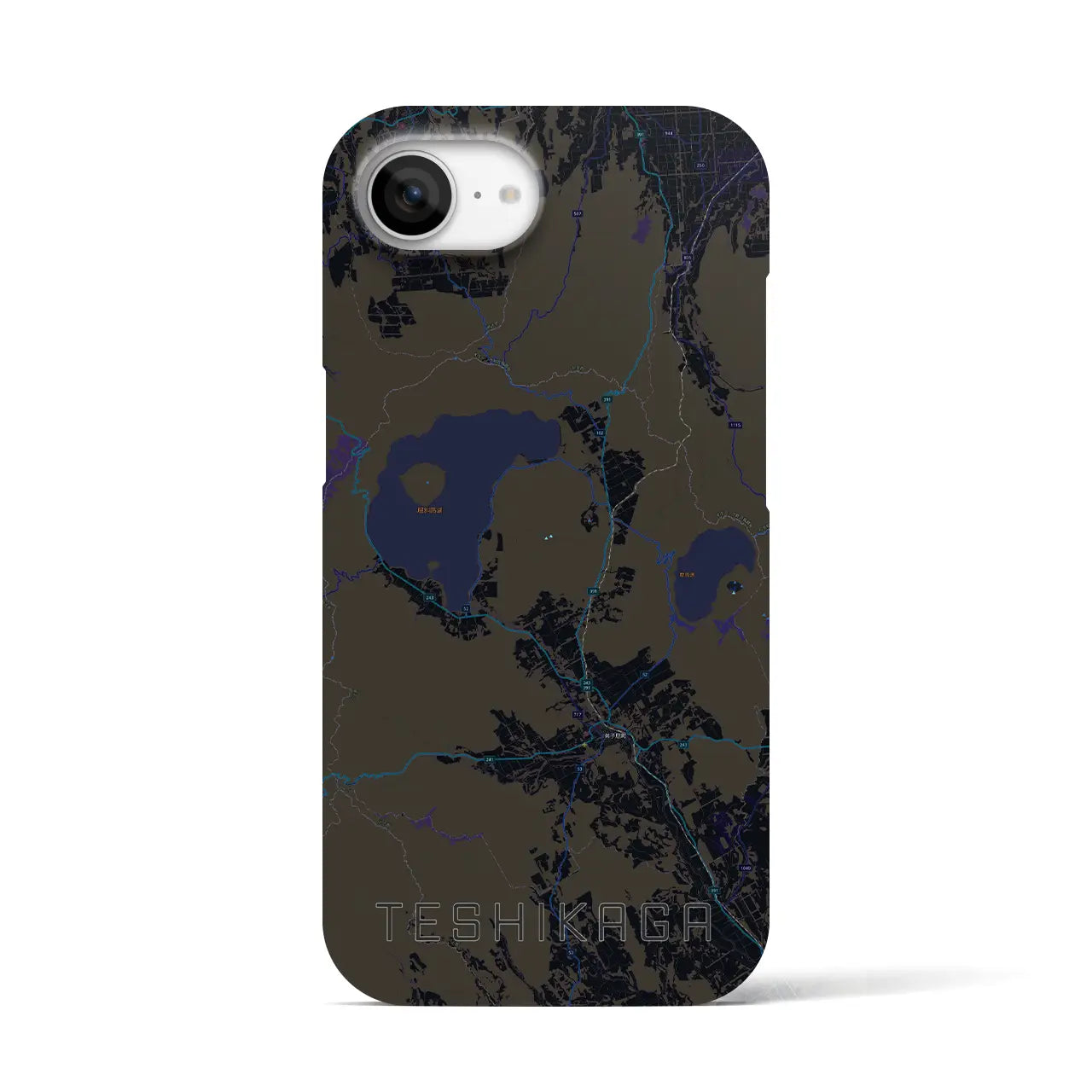 【弟子屈(北海道)】地図柄iPhoneケース(バックカバータイプ)