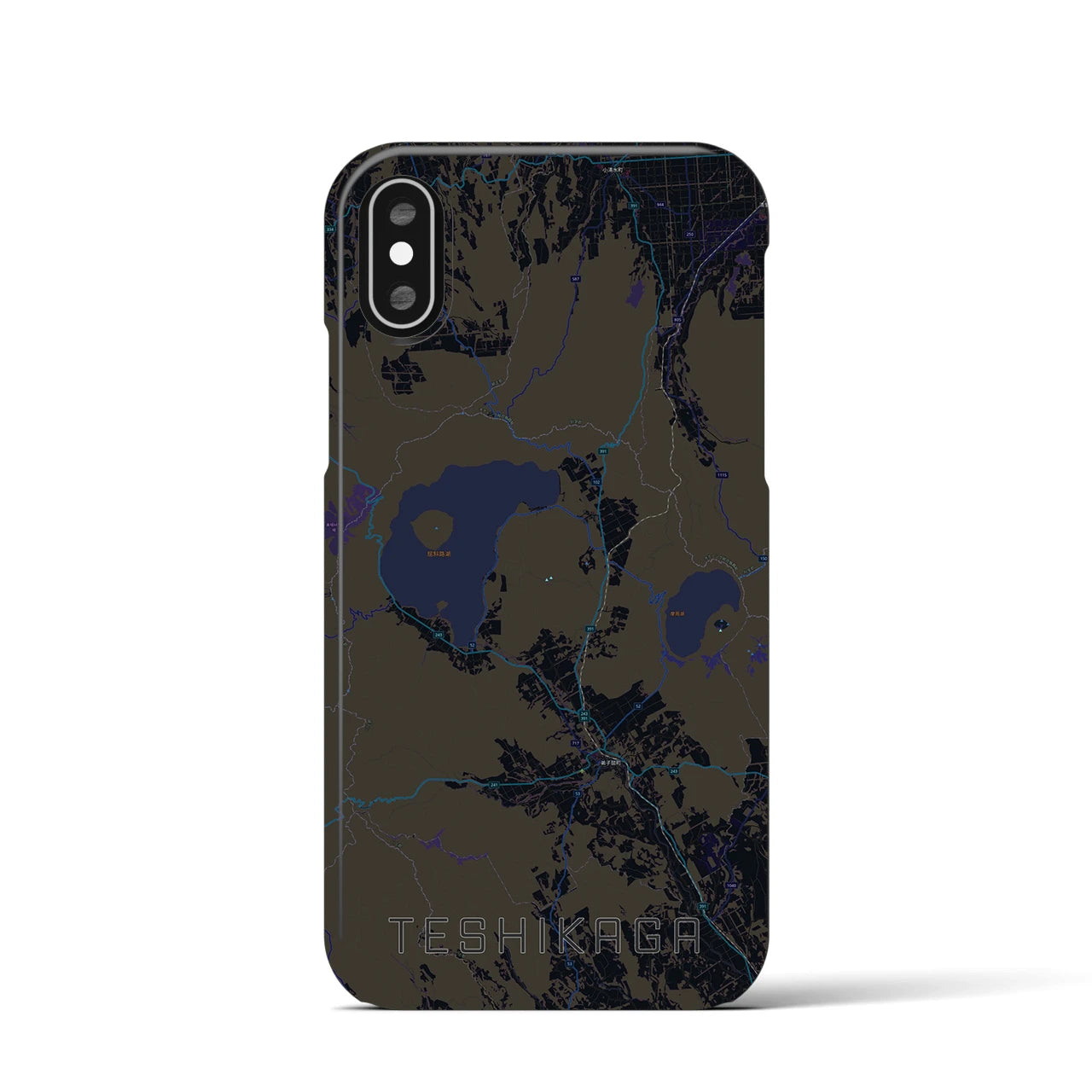 【弟子屈(北海道)】地図柄iPhoneケース(バックカバータイプ)