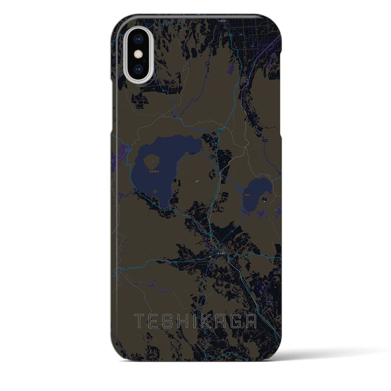 【弟子屈(北海道)】地図柄iPhoneケース(バックカバータイプ)