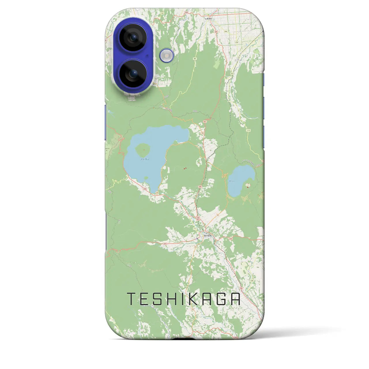 【弟子屈(北海道)】地図柄iPhoneケース(バックカバータイプ)ナチュラル・iPhone 16 Pro Max 用