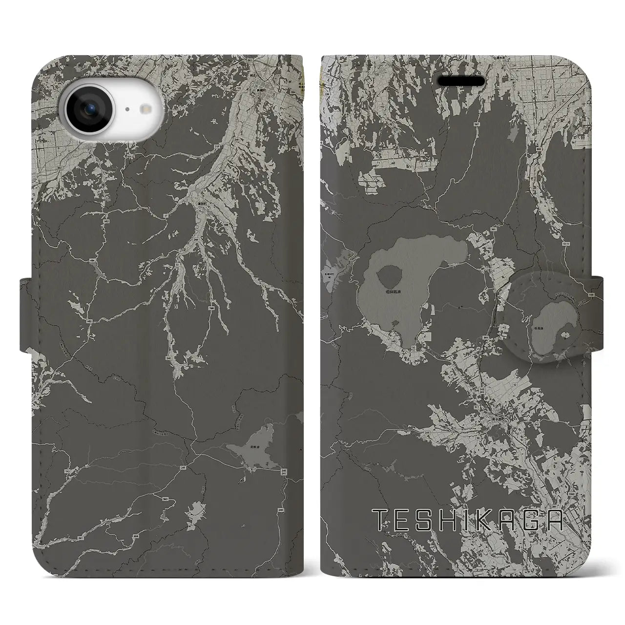 【弟子屈(北海道)】地図柄iPhoneケース(手帳タイプ)
