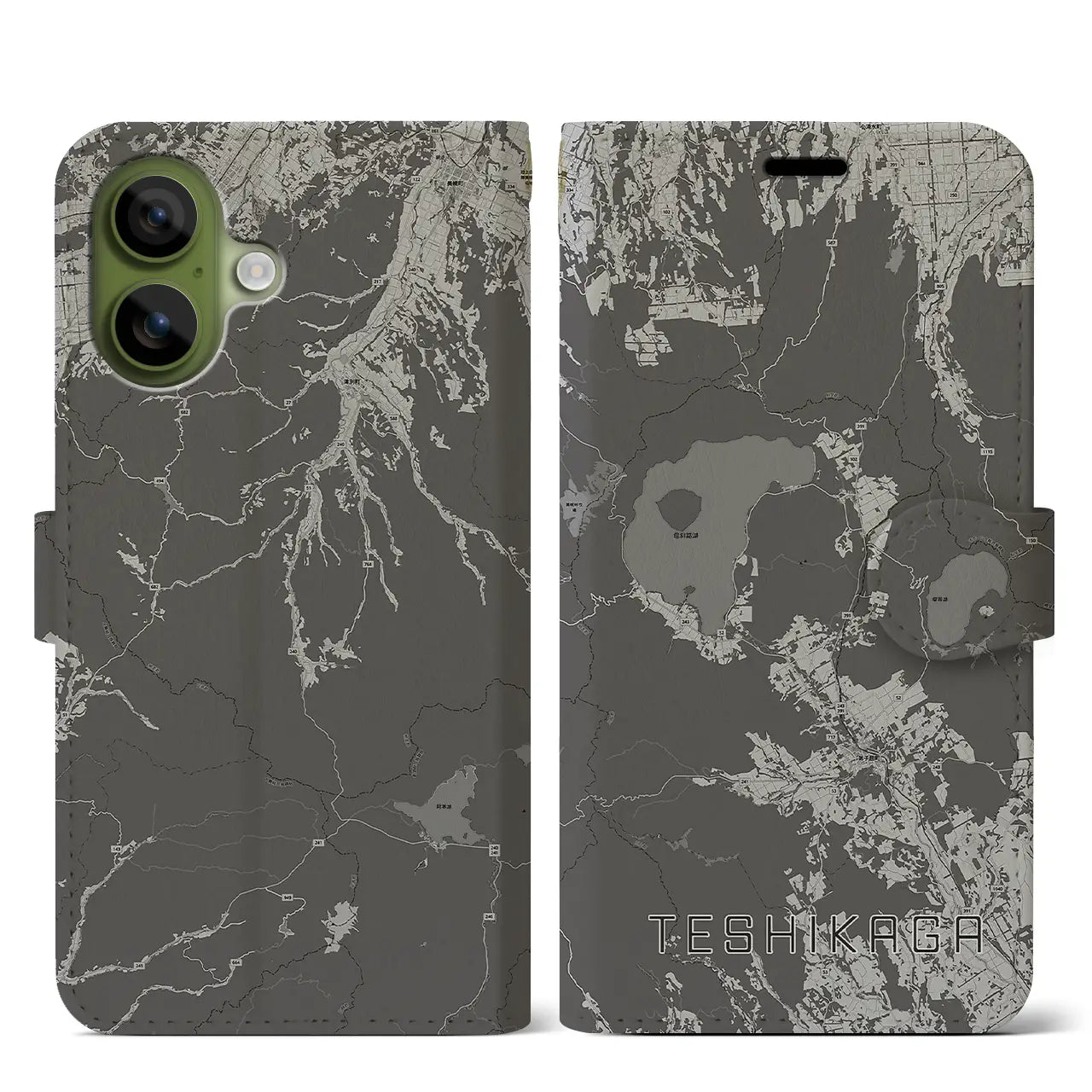 【弟子屈(北海道)】地図柄iPhoneケース(手帳タイプ)