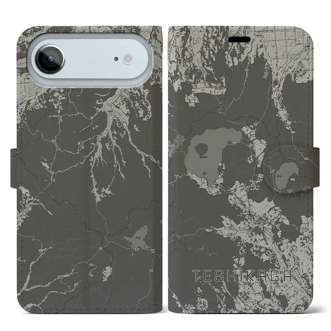【弟子屈(北海道)】地図柄iPhoneケース(手帳タイプ)