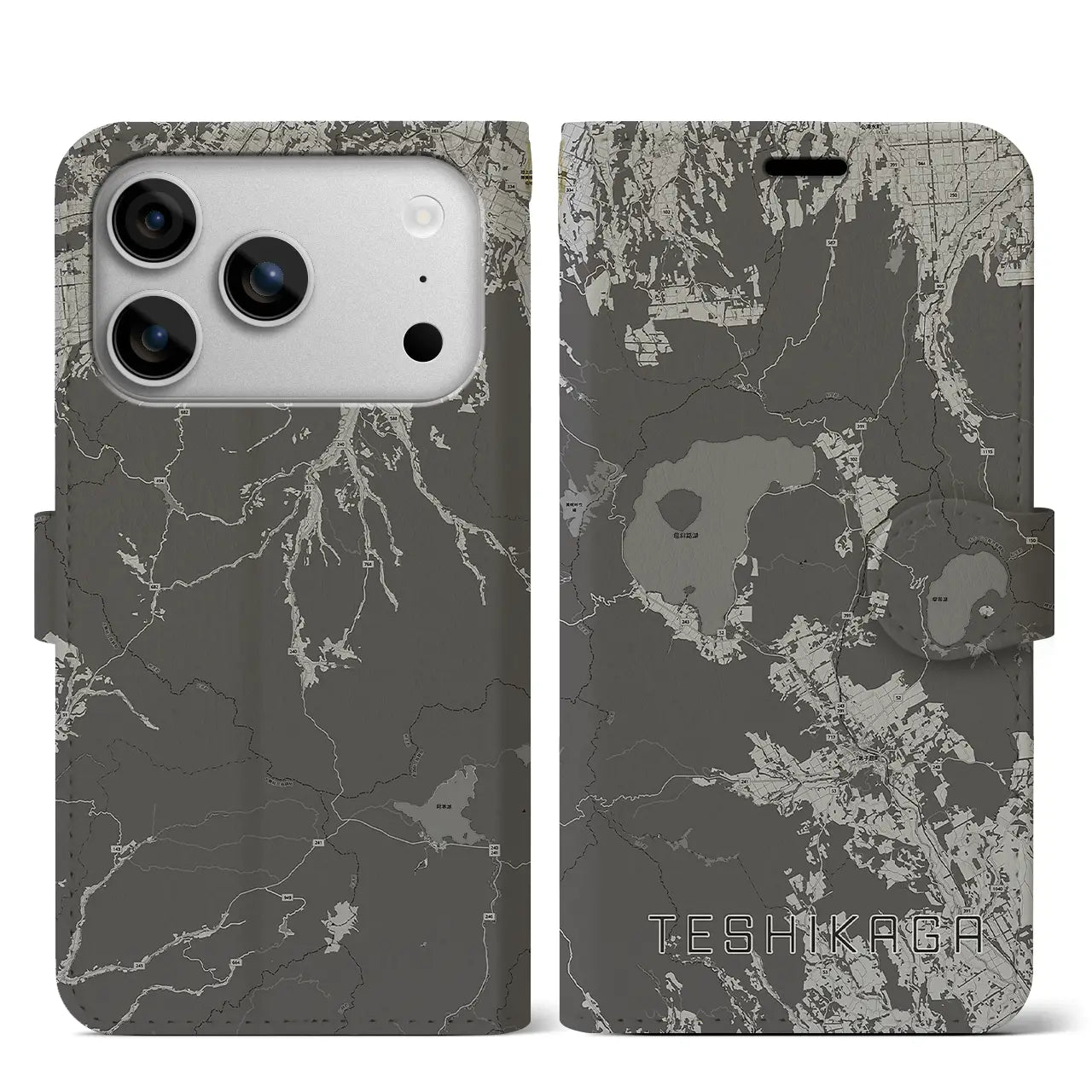 【弟子屈(北海道)】地図柄iPhoneケース(手帳タイプ)
