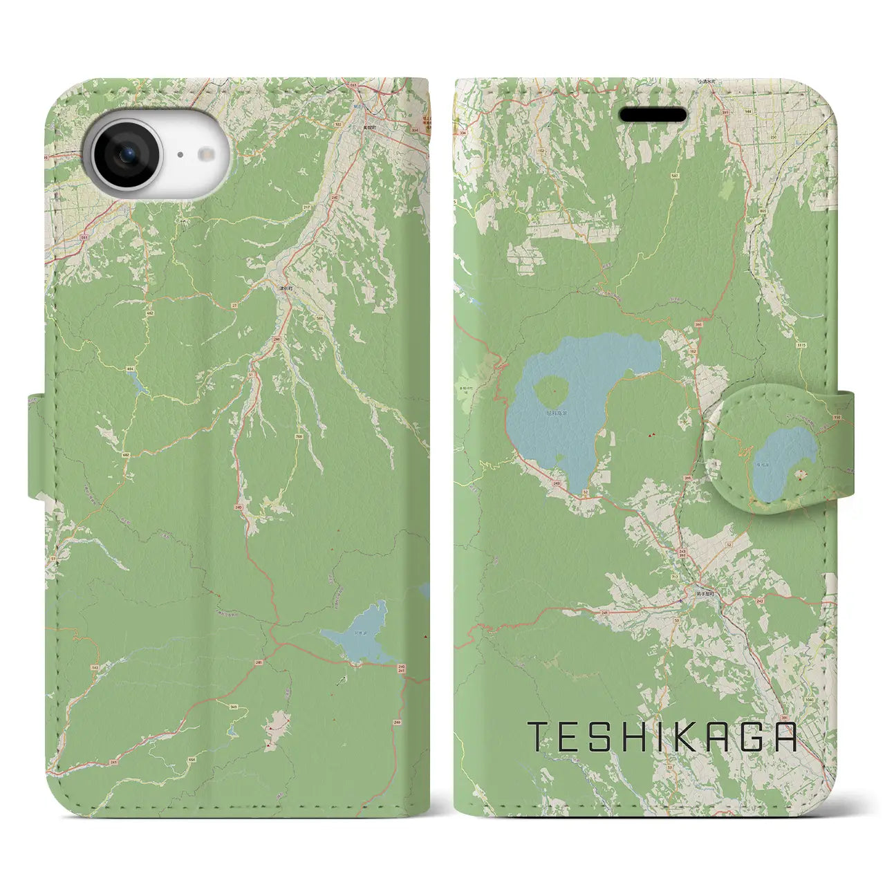 【弟子屈(北海道)】地図柄iPhoneケース(手帳タイプ)