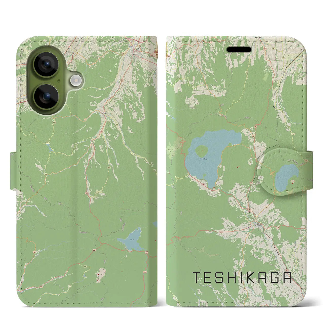 【弟子屈(北海道)】地図柄iPhoneケース(手帳タイプ)