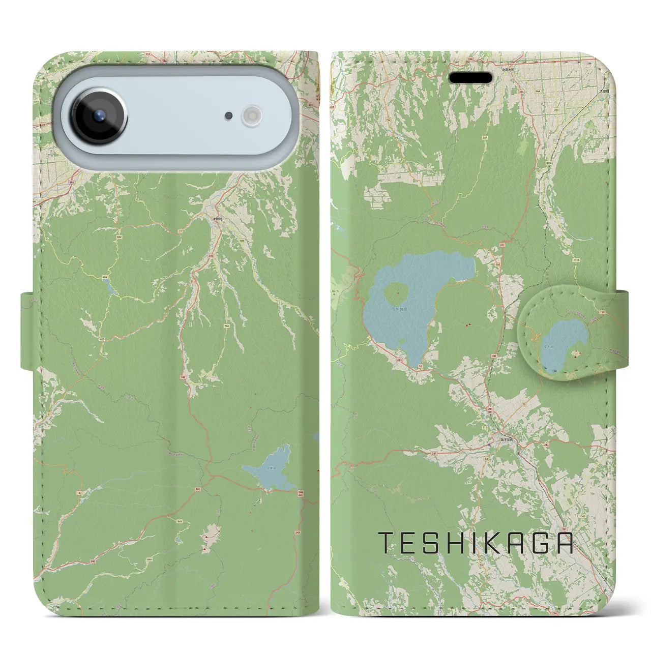 【弟子屈(北海道)】地図柄iPhoneケース(手帳タイプ)