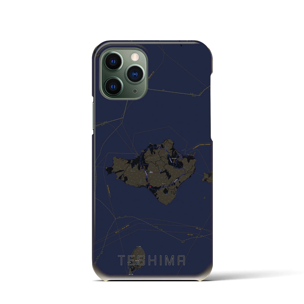 【豊島(香川県)】地図柄iPhoneケース(バックカバータイプ)