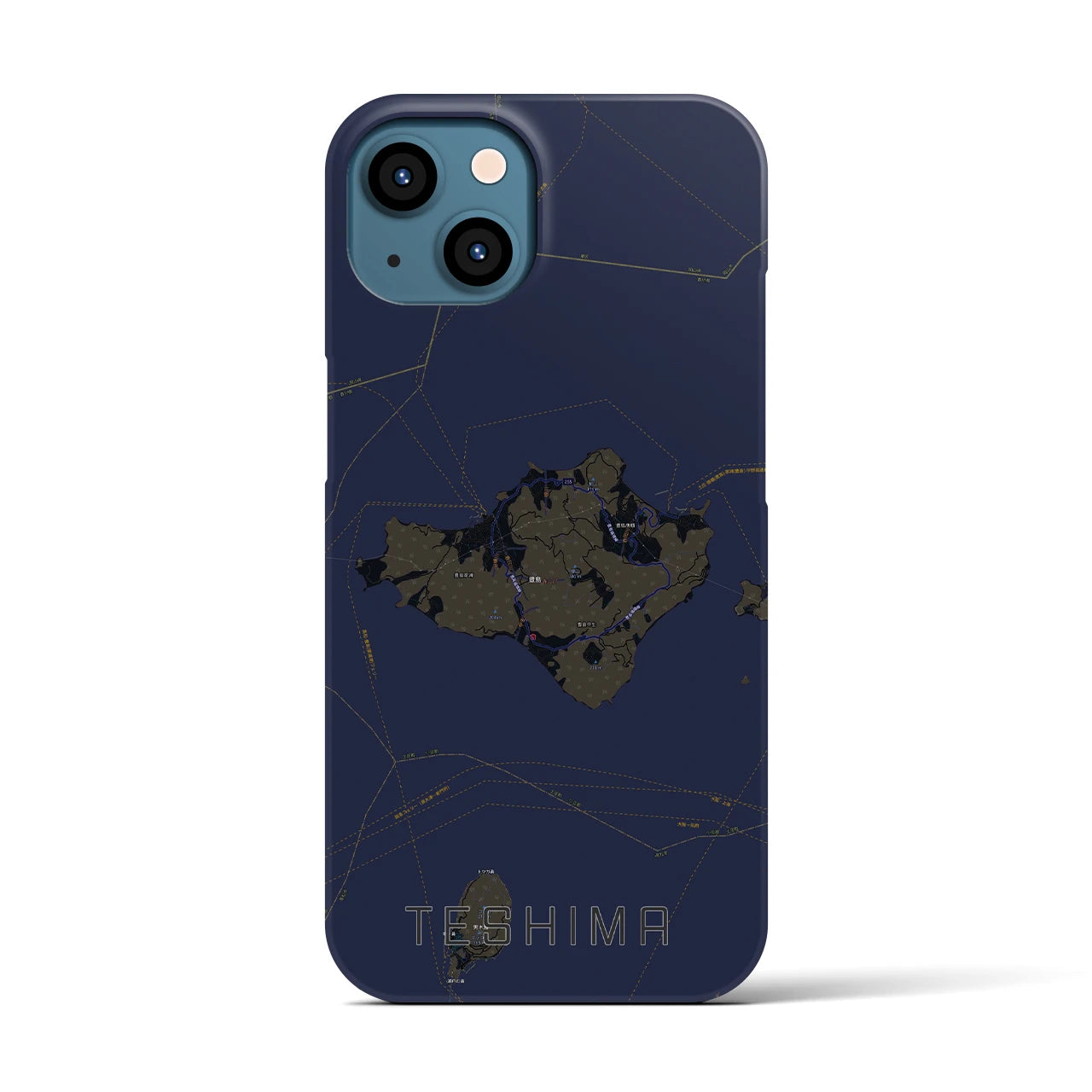 【豊島(香川県)】地図柄iPhoneケース(バックカバータイプ)