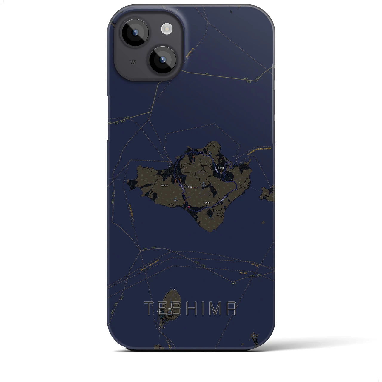 【豊島(香川県)】地図柄iPhoneケース(バックカバータイプ)