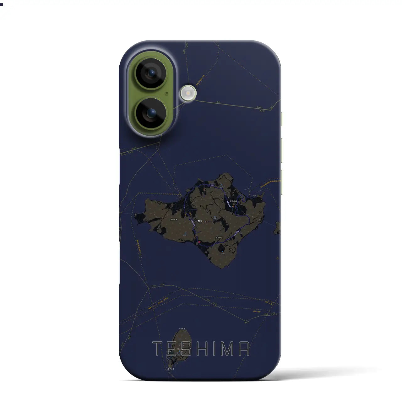 【豊島(香川県)】地図柄iPhoneケース(バックカバータイプ)