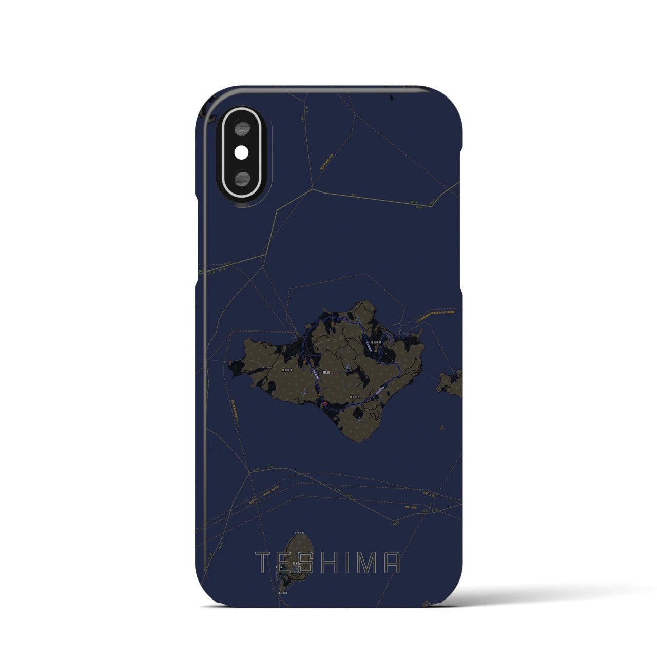 【豊島(香川県)】地図柄iPhoneケース(バックカバータイプ)