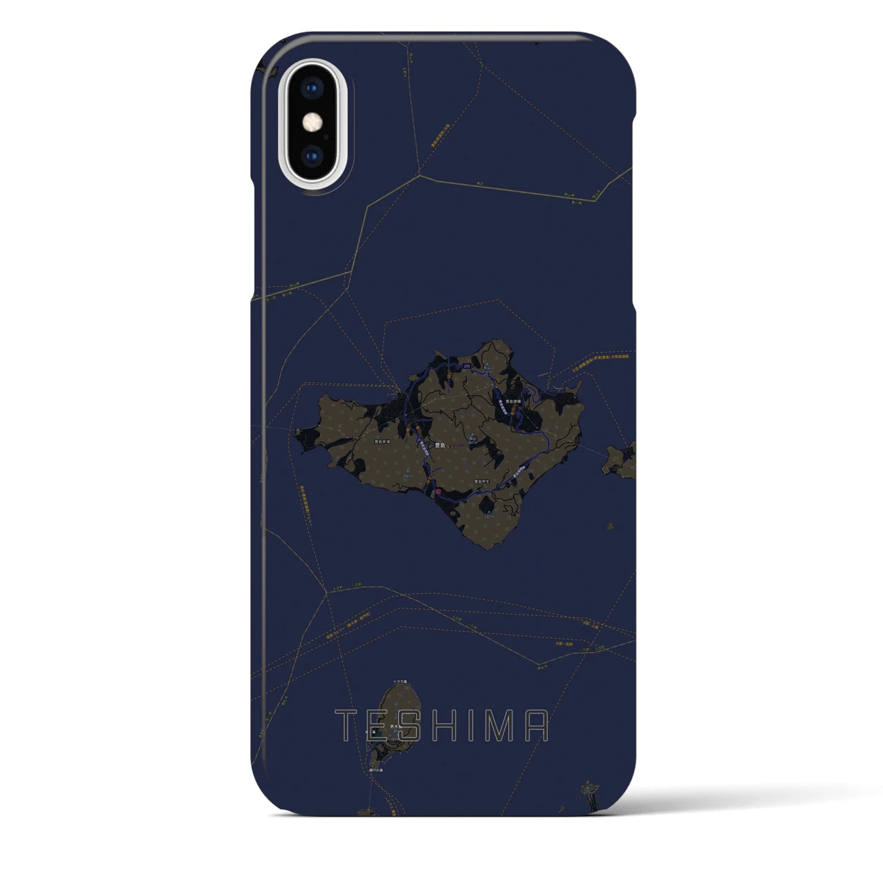 【豊島(香川県)】地図柄iPhoneケース(バックカバータイプ)