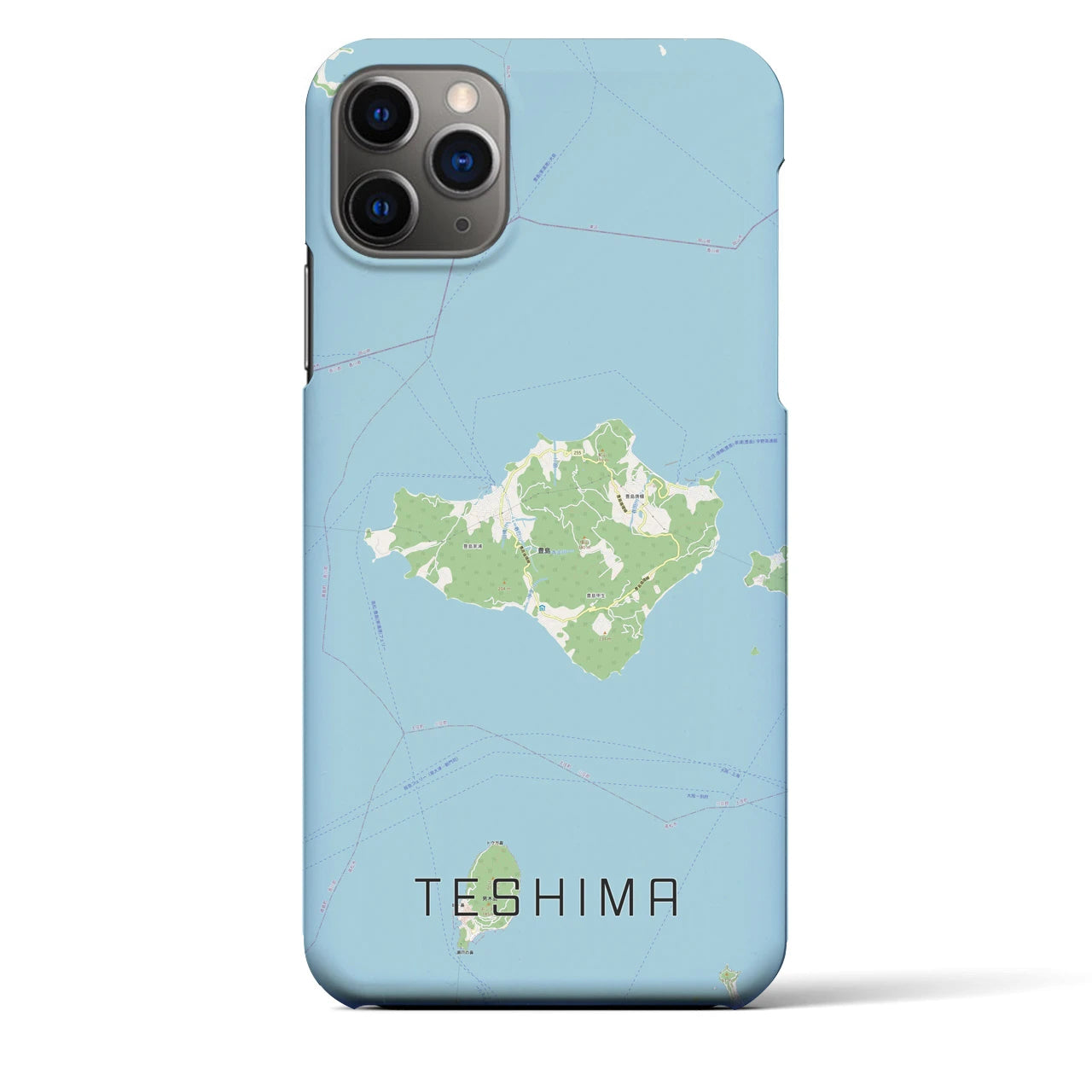 【豊島(香川県)】地図柄iPhoneケース(バックカバータイプ)