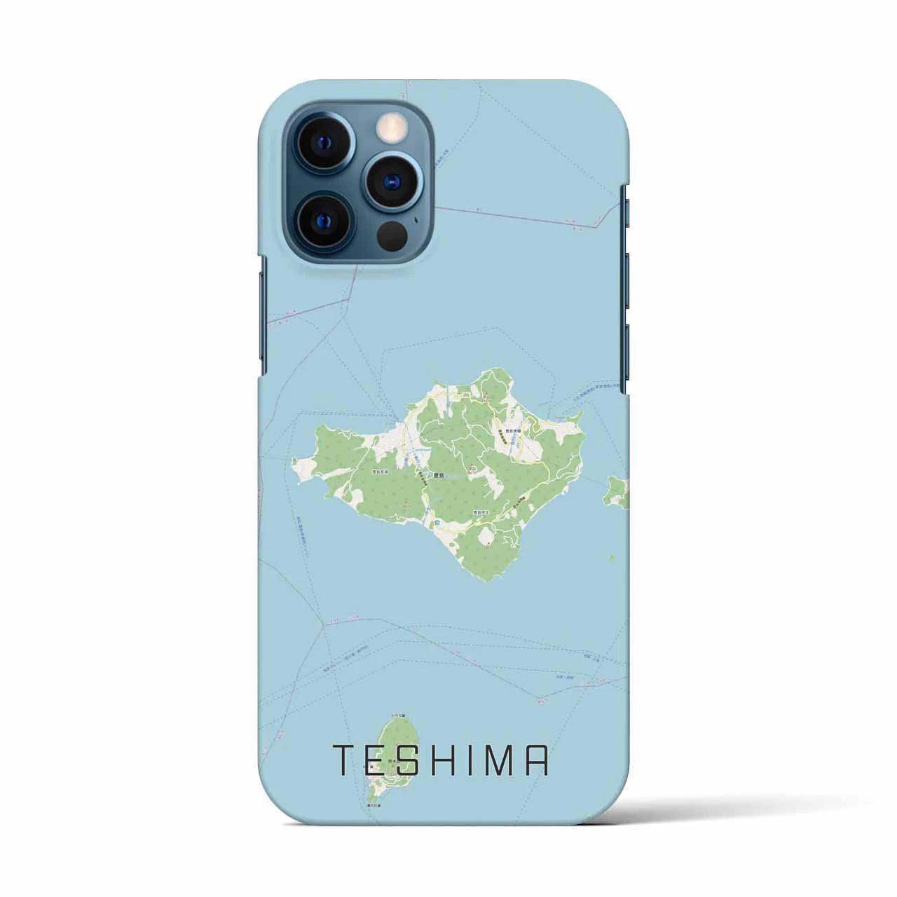【豊島(香川県)】地図柄iPhoneケース(バックカバータイプ)