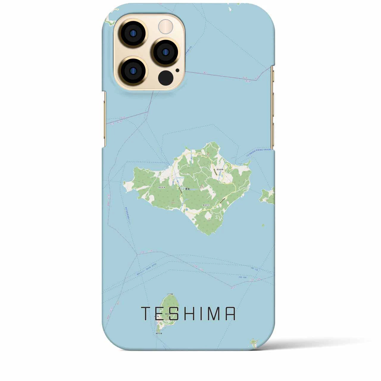 【豊島(香川県)】地図柄iPhoneケース(バックカバータイプ)