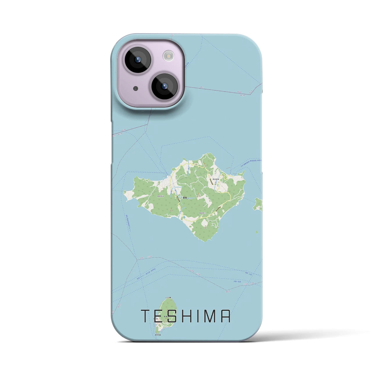 【豊島(香川県)】地図柄iPhoneケース(バックカバータイプ)