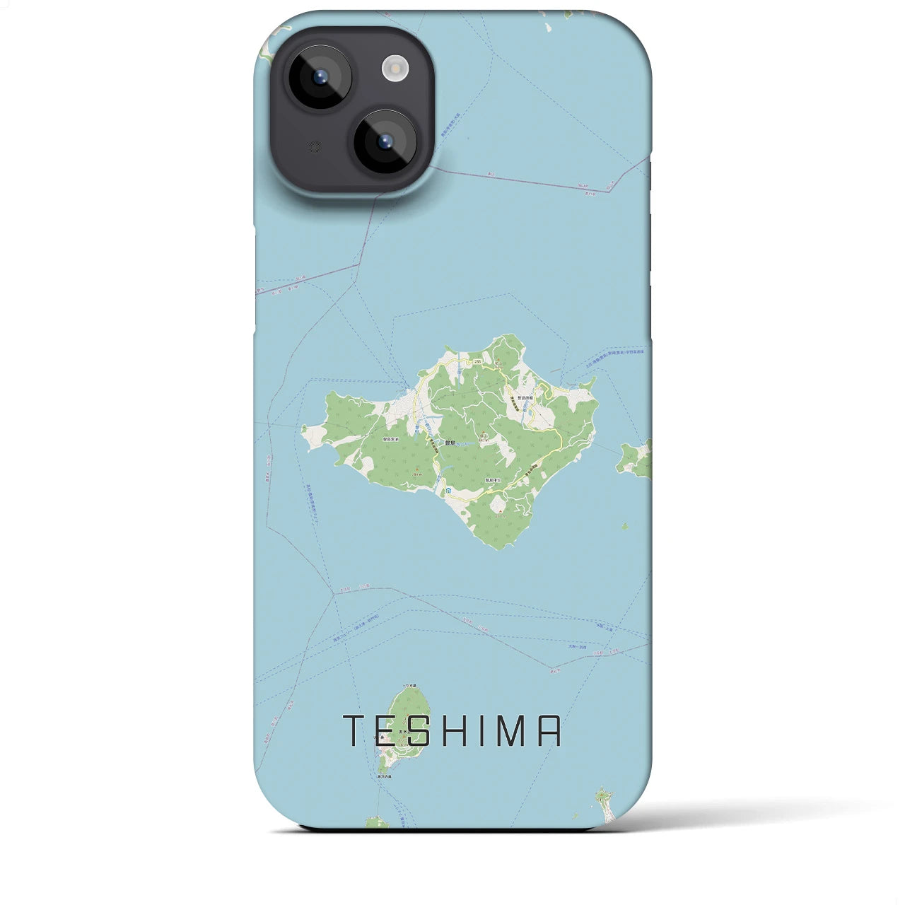 【豊島(香川県)】地図柄iPhoneケース(バックカバータイプ)