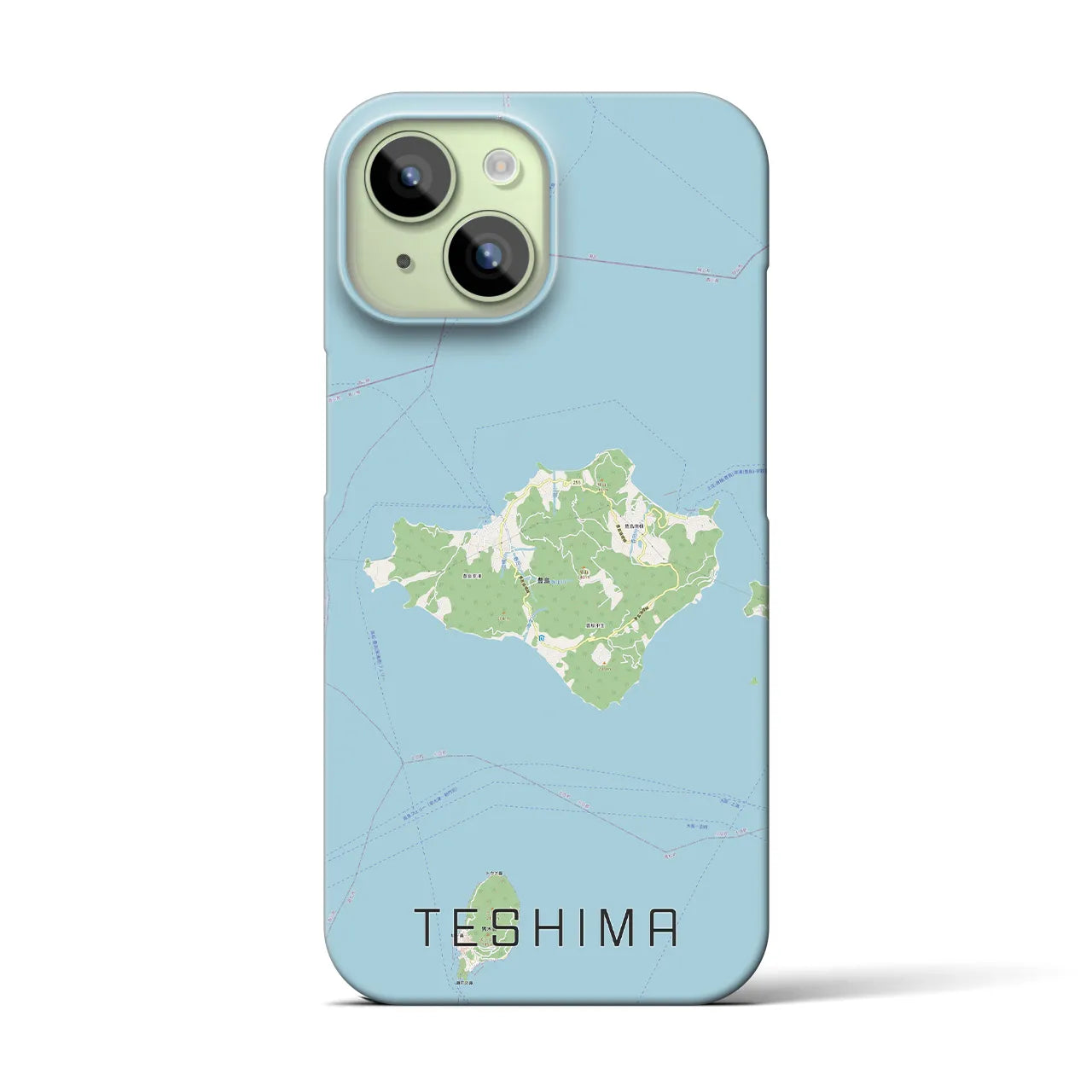 【豊島(香川県)】地図柄iPhoneケース(バックカバータイプ)