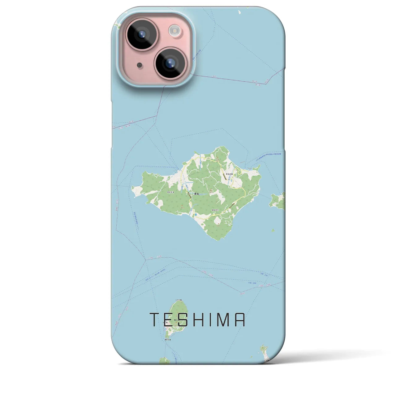 【豊島(香川県)】地図柄iPhoneケース(バックカバータイプ)