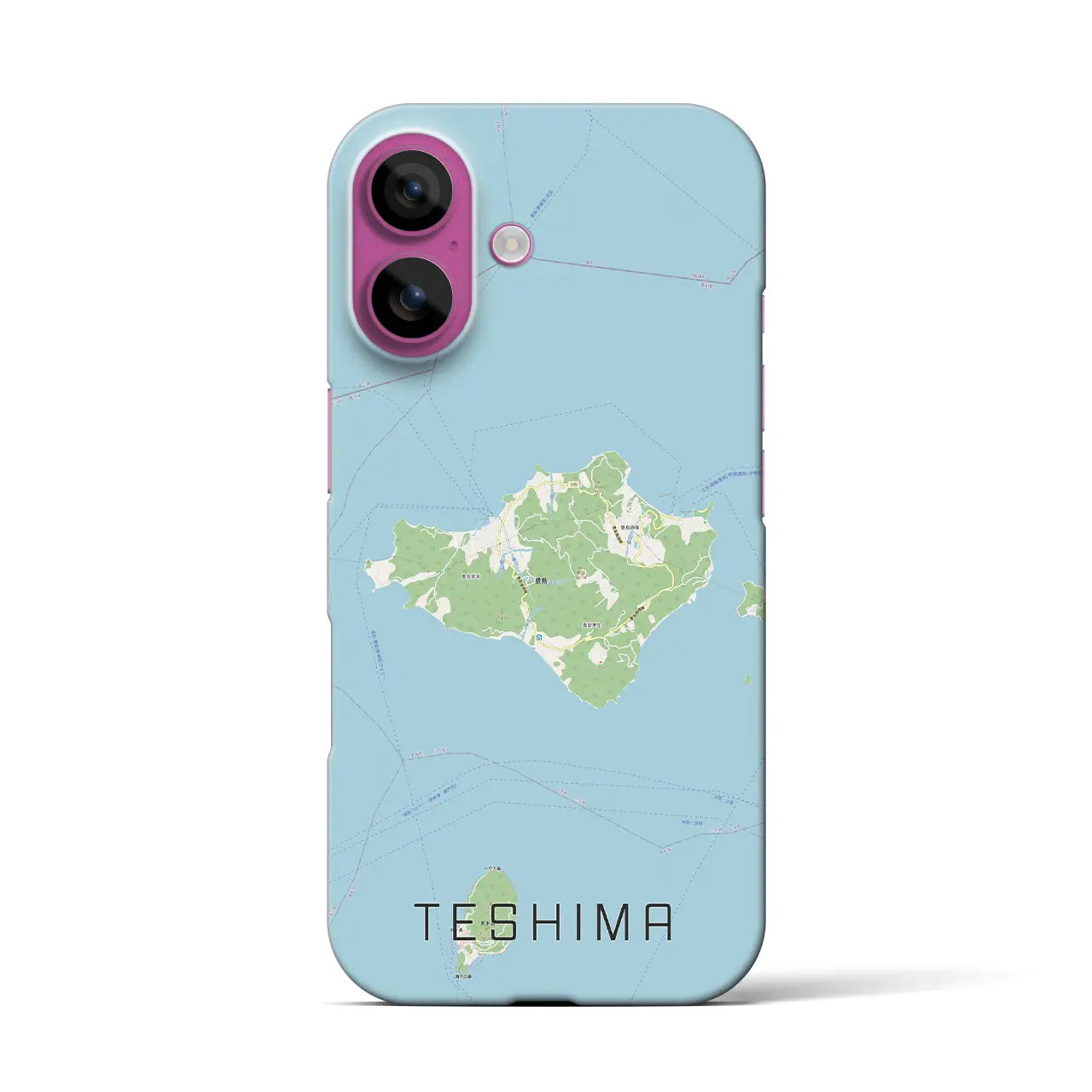 【豊島(香川県)】地図柄iPhoneケース(バックカバータイプ)