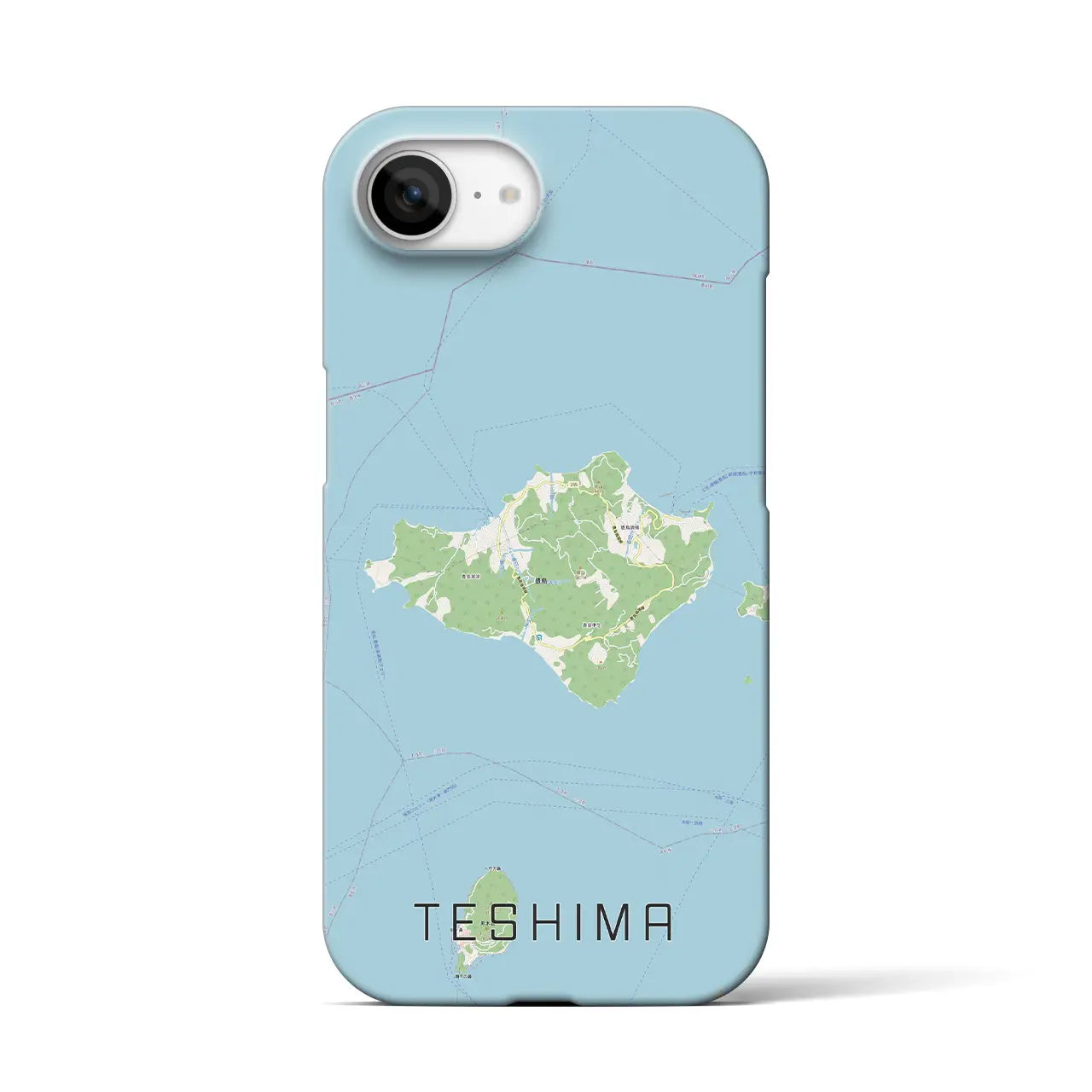【豊島(香川県)】地図柄iPhoneケース(バックカバータイプ)