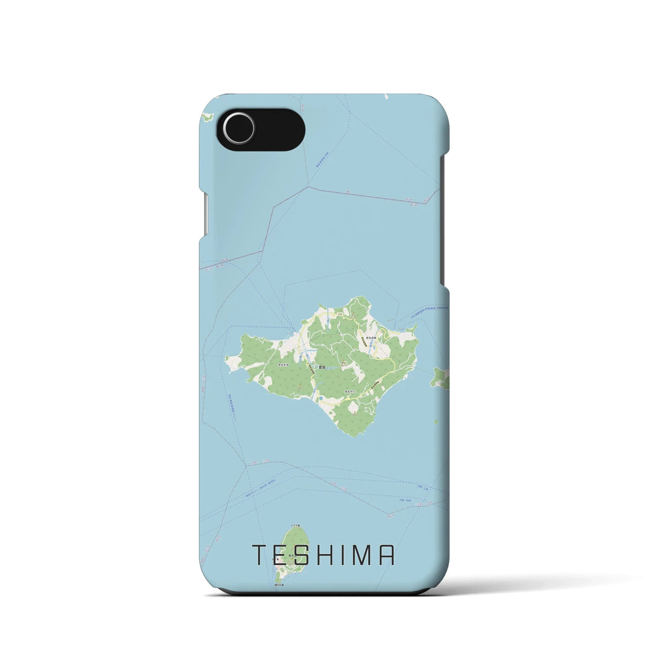 【豊島(香川県)】地図柄iPhoneケース(バックカバータイプ)