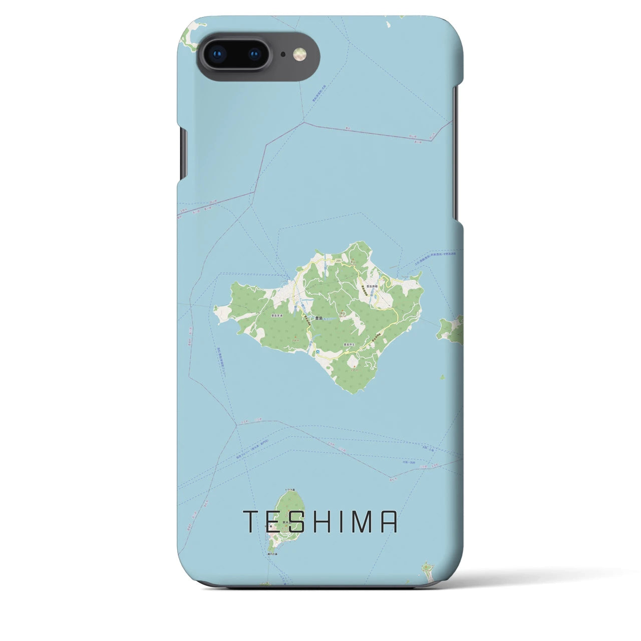 【豊島(香川県)】地図柄iPhoneケース(バックカバータイプ)