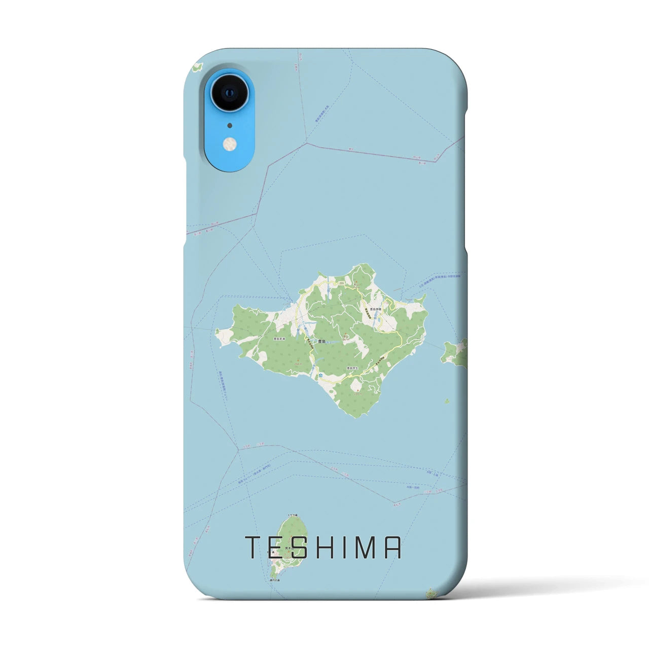 【豊島(香川県)】地図柄iPhoneケース(バックカバータイプ)